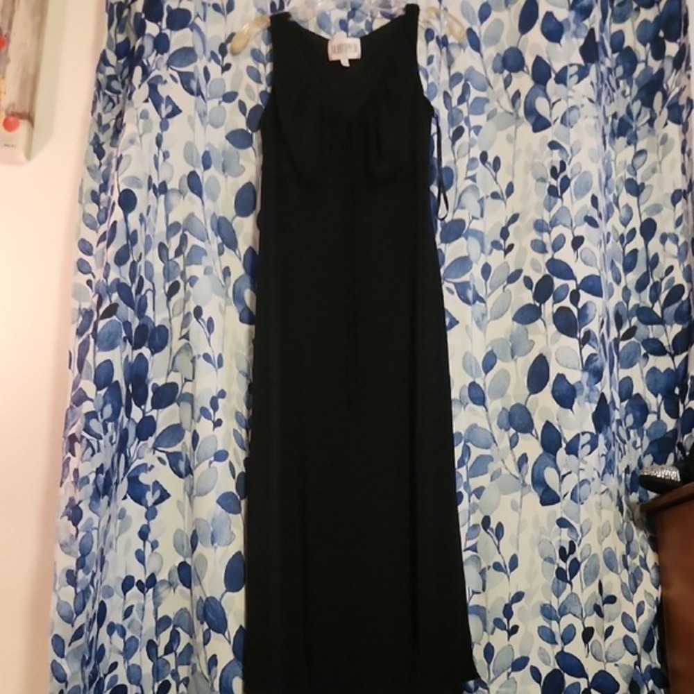 Julian Taylor Womens Black Sleeveless V-Neck Ruched‎ Maxi Dress Size 10 Classic